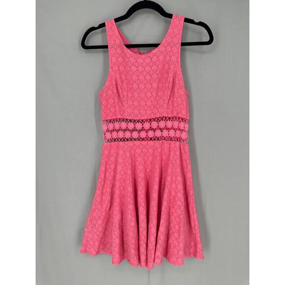 Free People Dress Womens 0 Pink Mini Crochet Summer Boho Bohemian Cottage - Picture 1 of 6